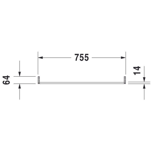 Duravit Vero Handdoekhouder - voor wastafel 045480 - hoogglans chroom 0296114