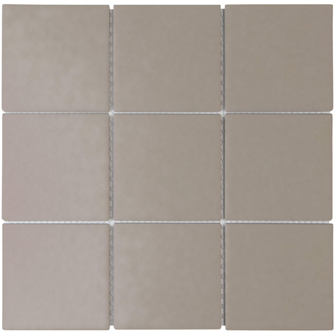 The Mosaic Factory London mozaïektegel - 30x30cm - wand en vloertegel - vierkant - full body - Porselein - mat grey (grijs) SW1235301