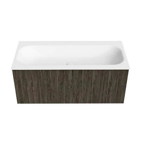 Mondiaz KURVE Badkamermeubelset - 100x46x40cm - 1 lade - wastafel solid surface - midden - zonder kraangat - Shadow SW1414233