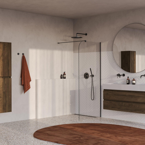 BRAUER Orion Paroi de douche à l'italienne - 100x200cm - verre transparent - traitement du verre - PVD - gunmetal brossé SW1476015