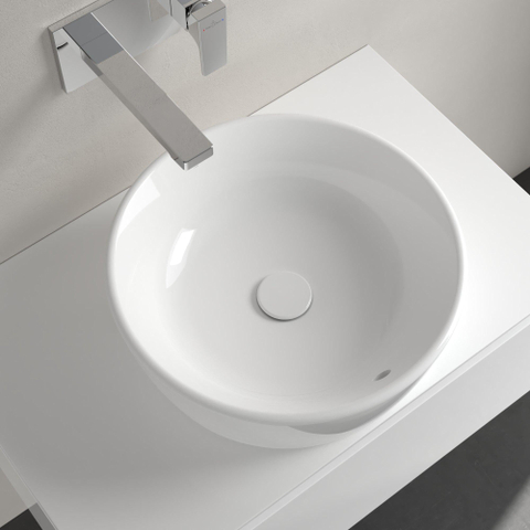 Villeroy & Boch Architectura opzetwastafel - 45x45cm - zonder kraangat - met overloop - White Alpine (glans wit) SW762317