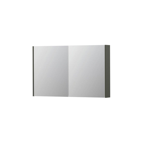 INK SPK2 spiegelkast – 120x74x14 cm – 2 deuren, dubbelzijdige spiegeldeuren – Mat beton groen SW440069