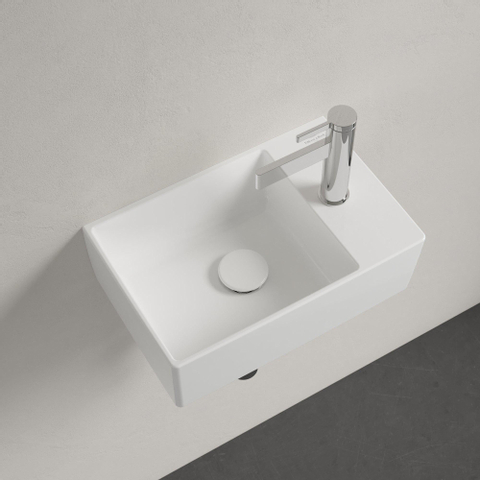Villeroy & Boch memento 2.0 fontein - 40x26cm - 1 kraangat - zonder overloop CeramicPlus - White Alpine (glans wit) SW336036