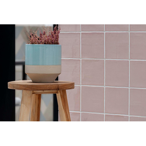ÉCHANTILLON Terravito Viondo Carrelage murale - 13x13cm - 10mm - Carré - Rose Brillant SW735958