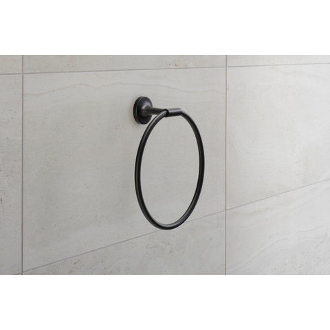 Duravit Starck T Handdoekring - diameter 21cm - mat zwart SW297099