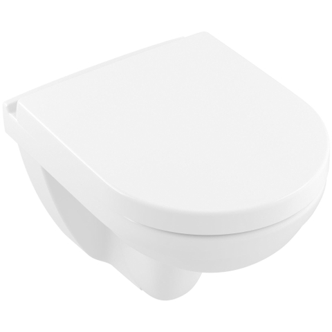 Villeroy & Boch O.novo pack combiné avec WC suspendu à fond creux Compact 49cm avec abattant avec softclose et quick release céramique+ blanc 0124081