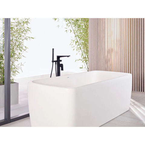 Duravit Qatego Rechthoekig - vrijstaand bad - 180x80cm - inclusief af- en overloopgarnituur - mat wit SW999966