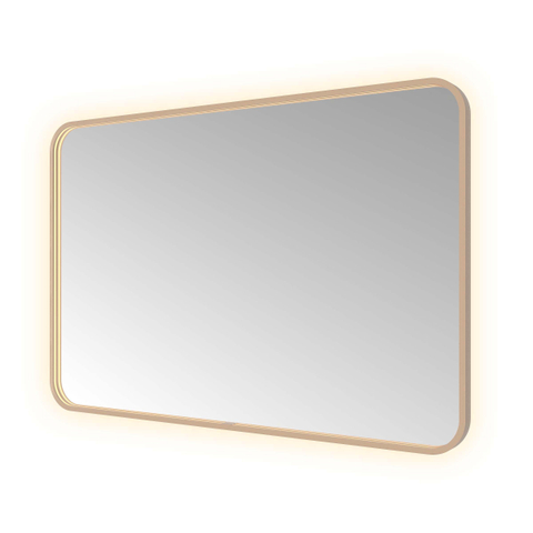 Hotbath &MORE Spiegel - 120x80cm - direct en indirect LED - color changing - spiegelverwarming - met afstandsbediening - PVD - geborsteld koper SW1246063