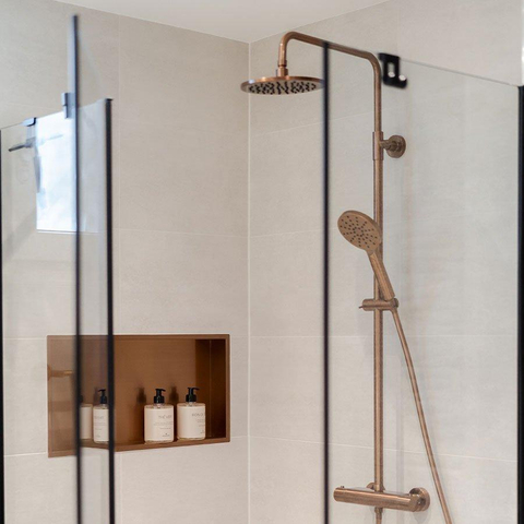 Brauer Copper Edition Inbouwnis - 60x30cm - PVD - geborsteld koper hoekje gebogen -OUTLETSTORE STORE43548
