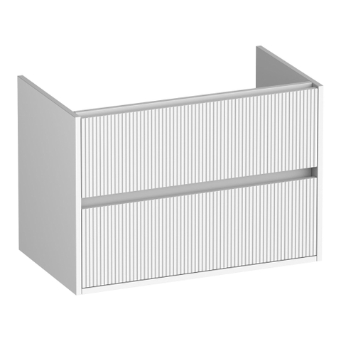 BRAUER Adore Wavy meuble sous-lavabo 80 2 tiroirs softclose - sans poignées - 1 découpe pour siphon - blanc mat SW1198659