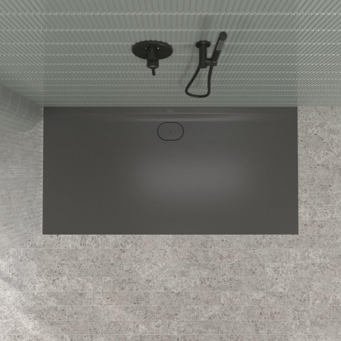 Villeroy & Boch Ecora douchebak - 180x90x3.5cm - afvoer lange zijde - anthracite (antraciet) SW1558968