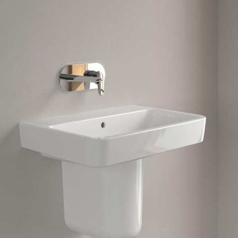 Villeroy & Boch O.novo wastafel - 65x46cm - zonder kraangat - met overloop - White Alpine (glans wit) SW448453