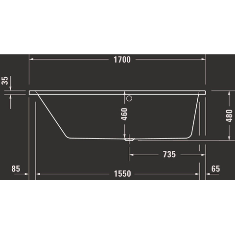 Duravit No.1 Inbouwbad 170x100/65cm acryl - glans wit SW723755