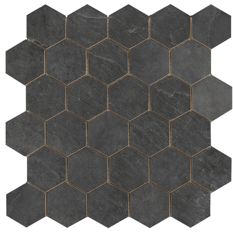 Terravito Allino carreau mural et de sol - 26.3x27.4cm - aspect béton - noir mat (noir) SW1122757