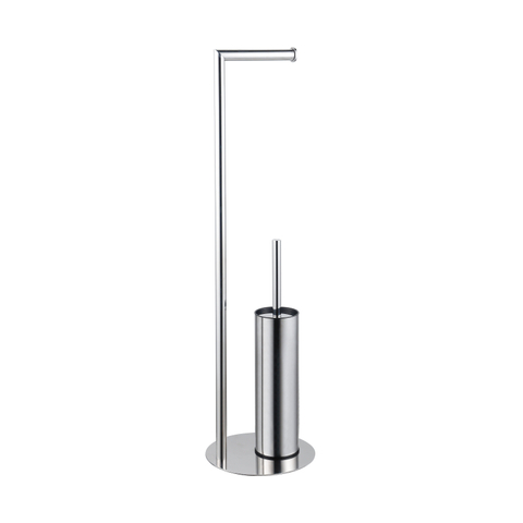 Fortifura Calvi vrijstaande toiletrolhouder met toiletborstel - chroom OUTLETSTORE STORE45032
