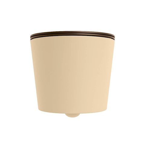 Mondiaz LAVIE hangtoilet – spoelrandloos – 36 x 53 cm – met softclose zitting – Sand (beige), zitting Rust (bruin) SW1208790