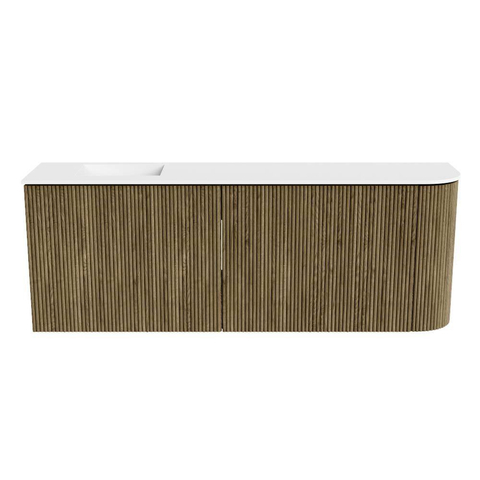 Mondiaz JOYA 111.6cm toiletmeubel - ronding rechts kleur Dusk - Wastafel FAYE positie Links 1 kraangat kleur Talc. SW1421603