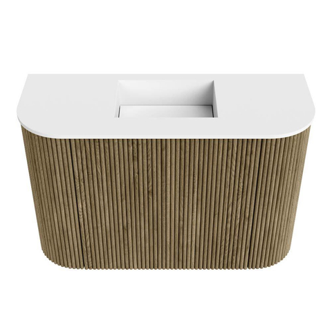 Mondiaz JOYA 63.2cm toiletmeubel - ronding links en rechts kleur Dusk - Wastafel FAYE positie Midden Zonder kraangat kleur Talc. SW1421606