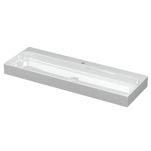 Ink unit lavabo 120x10x40cm 1 trou pour robinet évier porcelaine blanc brillant SB0204081