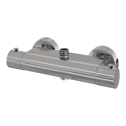 BRAUER Stripe Douche de tête thermostatique en applique - SET 01 - Douche de tête 25 cm - Douchette sur barre - Flexible de douche - chrome SW1434724