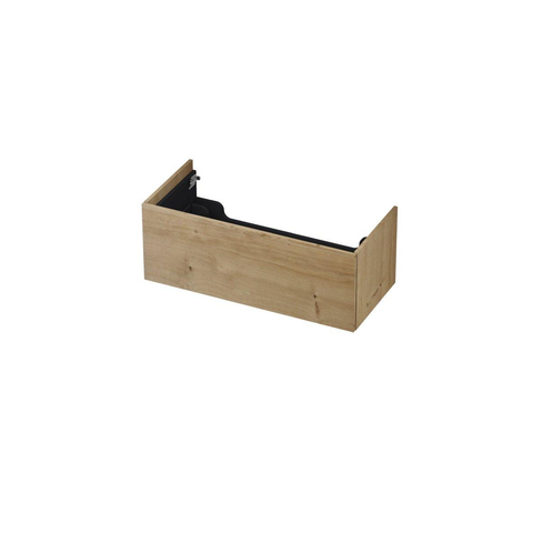 INK Wastafelonderkast - 100x45x37.6cm - 1 lade - push to open - met rechte opdekfronten - MDF - Ash grey SW639901