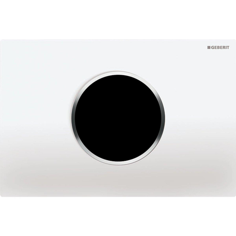 Geberit Sigma 10 Commande WC électronique Touch Free 24.6x16.4cm avec infrarouge avec connexion réseau électrique pour réservoir encastrable UP300/320 Blanc/chrome brillant/blanc 0730046
