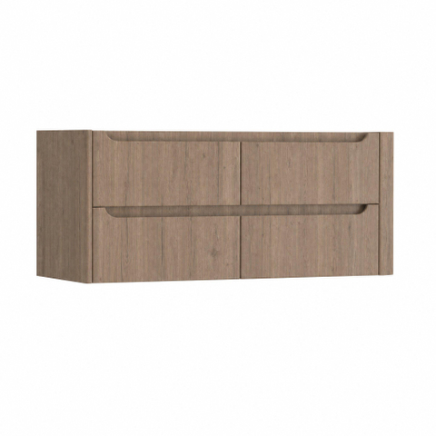H&R Badmeubelen Juice Wastafelonderkast - 120x45x50cm - rechterhoek afgerond - 4 lades - geïntegreerde greep - charleston SW1570855