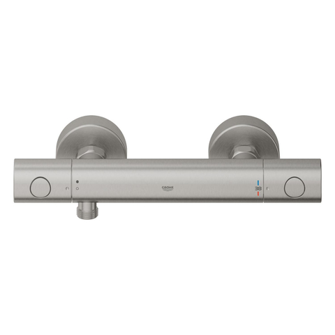 GROHE Grohtherm 800 Cosmopolitan douchethermostaat - 15cm - met koppelingen - supersteel (rvs) SW1477605