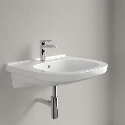 Villeroy & Boch Vicare O.novo Vita wastafel Vita - met 1 kraangat - met overloop - 60x55cm CeramicPlus - White Alpine (glans wit) 1025050