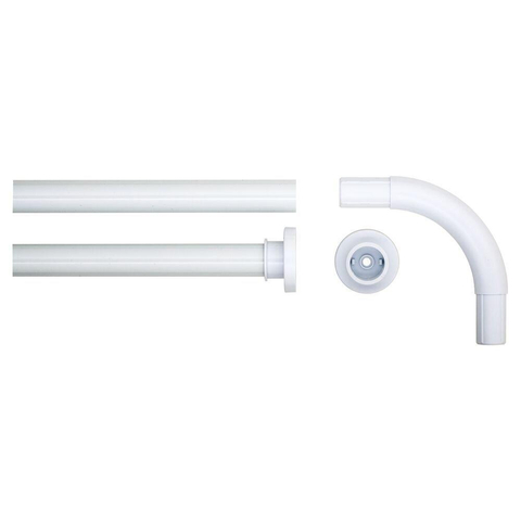Sealskin Seallux Barre de rideau de douche Set Angle 90x90cm Ø 28 mm Aluminium Blanc CO276666210