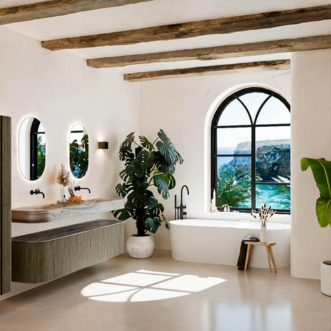 MONDIAZ THOR-DLUX Meuble de salle de bains - 190cm - arrondi gauche + droite - couleur Shadow - 2 tiroirs et 2 portes - Vasque suspendue CLOUD Double sans trou de robinet - couleur Sombra SW1466716