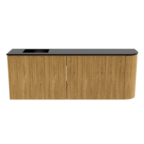 Mondiaz JOYA 111.6cm meuble de salle de bains - arrondi droit couleur Chêne - Vasque FAYE position Gauche 1 trou de robinet couleur Urban SW1421211