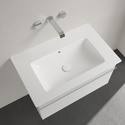 Villeroy & Boch venticello meubelwastafel - 800x500mm - met kraangat - met overloop CeramicPlus - White Alpine (glans wit) 1025143