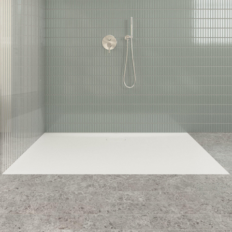 Villeroy & Boch Ecora douchebak - 150x90x3.5cm - afvoer lange zijde - stone white (wit) SW1558883
