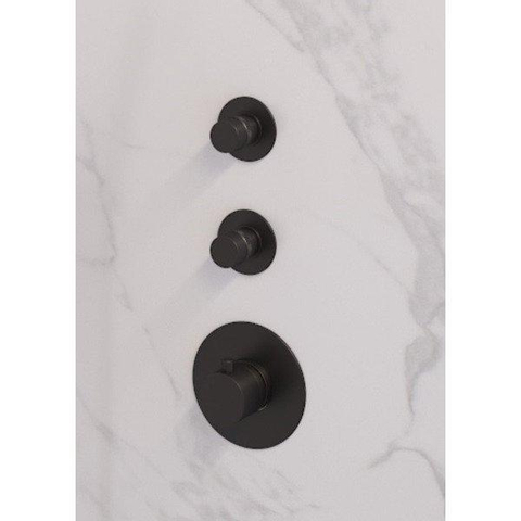 Brauer Black Edition Regendoucheset inbouw - hoofddouche 30cm - 3 gladde knoppen - rechte wandarm - handdouche staaf 1 stand - mat zwart SW486504
