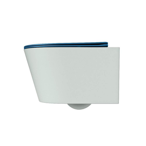 Mondiaz LAVIE WC suspendu – sans bride – 36 x 53 cm – avec abattant softclose – Greey (vert clair/gris), abattant Jeans (bleu) SW1208636