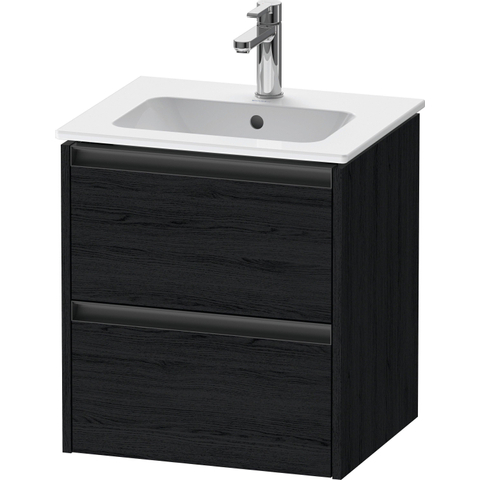 Duravit Ketho.2 Wastafelonderkast - 51x42x54.9cm geschikt - voor 1 waskom - spaanplaat Eiken (zwart) - mat SW772872