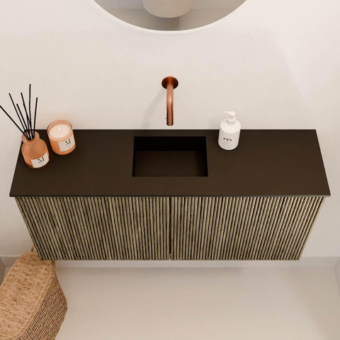 Mondiaz JOYA 90cm meuble de toilette - couleur Dusk - Vasque FAYE position Milieu Sans trou de robinet couleur Urban SW1421647