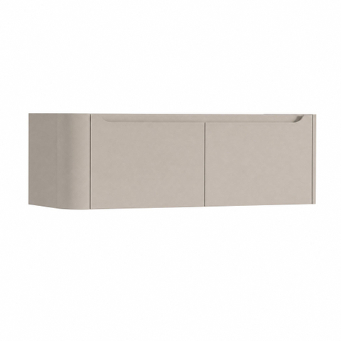 H&R Badmeubelen Juice Wastafelonderkast - 120x45x40cm - linkerhoek afgerond - 2 lades - geïntegreerde greep - beige mat SW1110149