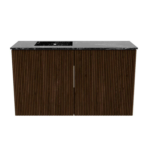 Mondiaz JOYA-DLUX Meuble de salle de bains 70cm - couleur Walnut - Vasque FAYE position Gauche 1 trou de robinet couleur Lava SW1422444
