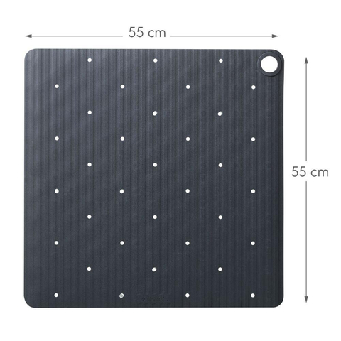 Sealskin Ribb Douchemat - 55x55cm - Antislip - inclusief - zwarte haak - Antraciet SW1421063