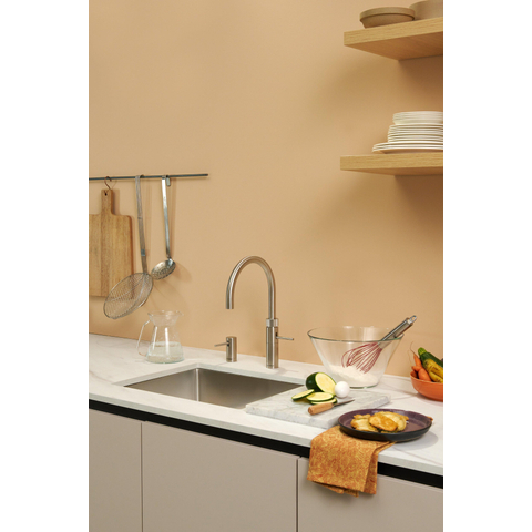 Quooker Fusion Round kokendwaterkraan - draaibare uitloop - PRO3 incl. Cube reservoir - Warm / kokend / bruisend / gefilterd water - RVS SW299708