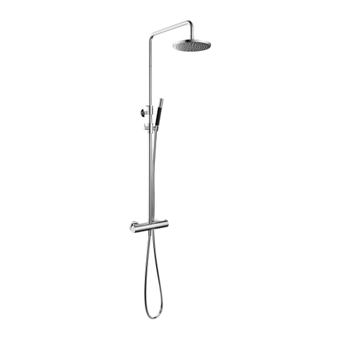 Hotbath Cobber Thermostatische regendoucheset - met 20cm ronde hoofddouche staafhanddouche - hoogglans chroom SW74485