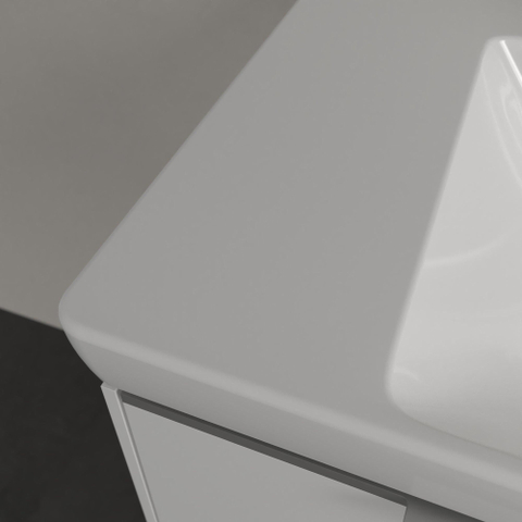 Villeroy & Boch Subway 3.0 meubelwastafel - 1300x470mm - 2 kraangaten - met overloop - White Alpine (glans wit) SW641679
