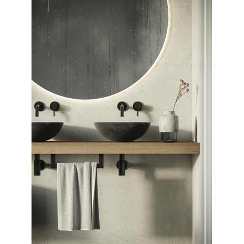 Looox Ceramic raw waskom - 40cm - rond - zwart SW227663