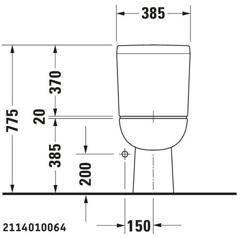 Duravit D-code Duoblokpot - diepspoel - met AO - 35.5x65cm - inclusief bevestiging - zonder reservoir - wit SW69725