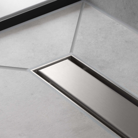Hansgrohe RainDrain Match Douchegoot - 100cm - hoogte verstelbaar frame - brushed stainless steel SW1590421