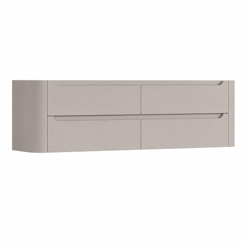 H&R Badmeubelen Juice Wastafelonderkast - 180x45x50cm - afgeronde hoeken - 4 lades - geïntegreerde greep - beige mat SW1491499