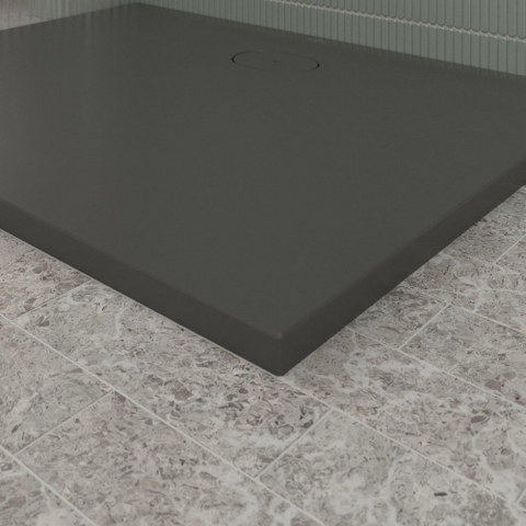 Villeroy & Boch Ecora douchebak - 120x90x3.5cm - afvoer lange zijde - anthracite (antraciet) SW1558991