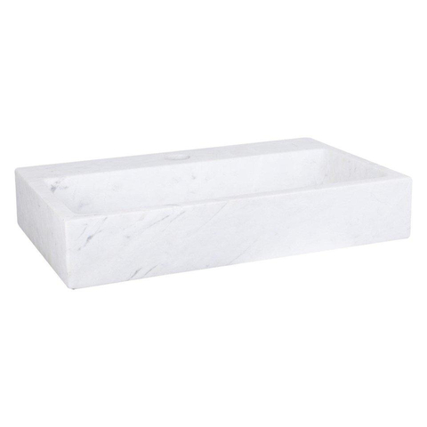 FugaFlow Eccelente Pietra fonteinset - 38x24x8cm - 1 kraangat - marmer - fonteinkraan zwart mat - wit SW1469179